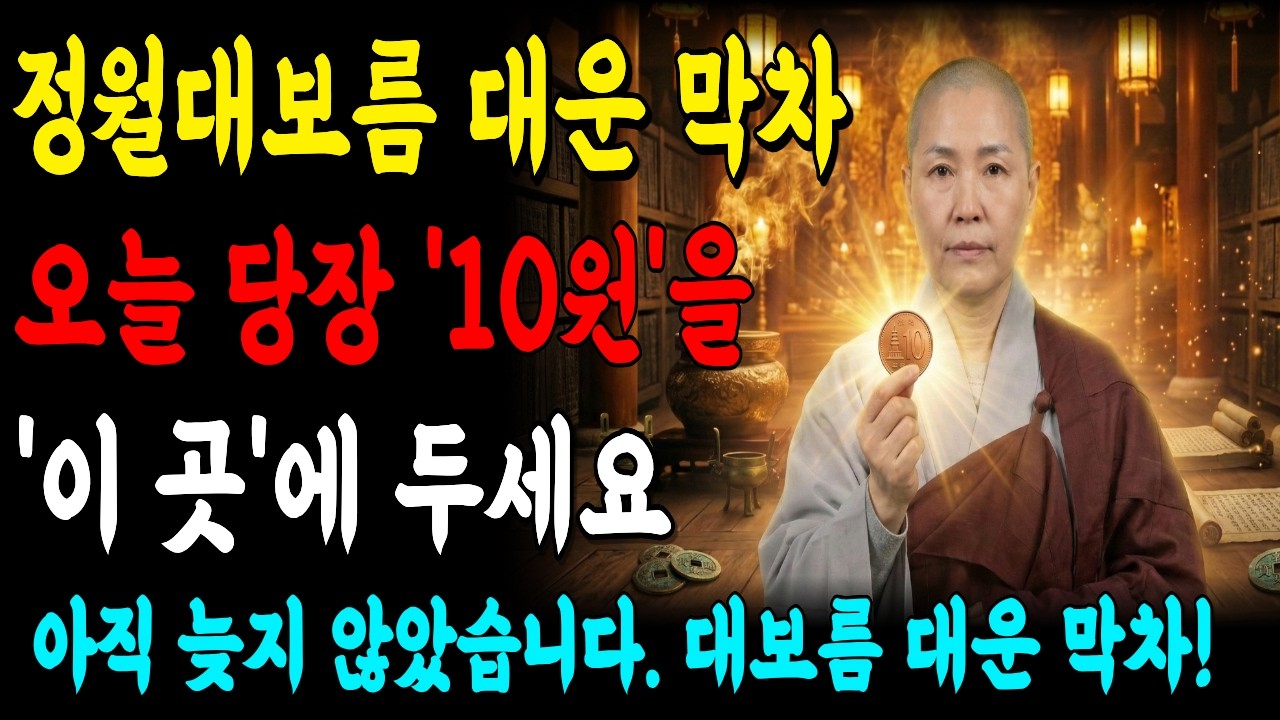 아직 늦지 않았습니다! 지금 당장 무조건 10원을 ‘이곳’에 두세요. 꽉 막힌 돈줄이 시원하게 뚫리고 대운이 폭포수처럼 쏟아집니다 | 2026년 대보름 | 재물운 | 풍수비방