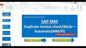 SAP MM--FI (Duplicate Invoice check automatic configuration)- MM and FI related concept- Overview