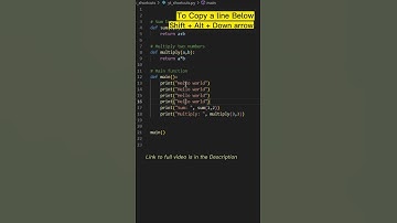 Productivity: Essential Visual Studio Code Keyboard Shortcuts-1!   #shorts #vscode  #python #coding