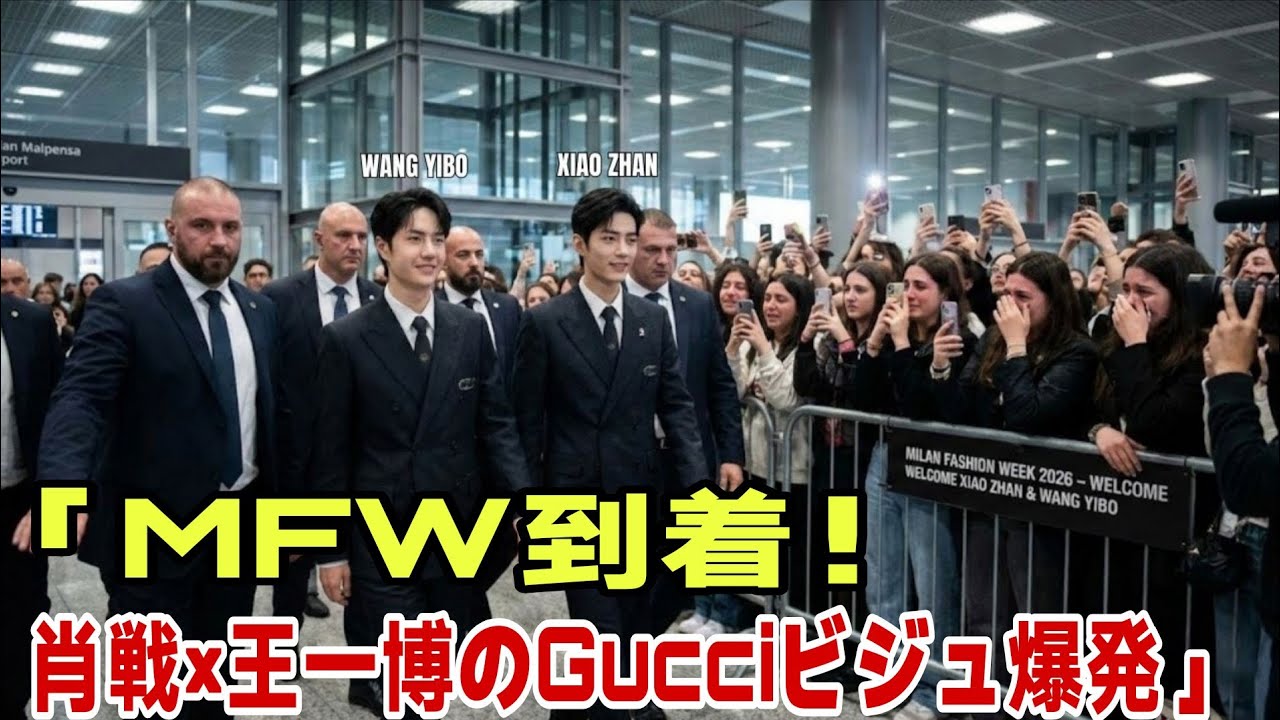 肖戦＆王一博、ついにミラノ到着！MFW 2026空港でのGucciビジュアルが瞬く間に話題に
