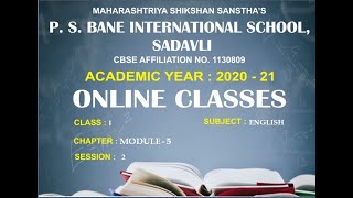 CLASS - 1ST, SUB - ENGLISH, MODULE - 5, SESSION - 2