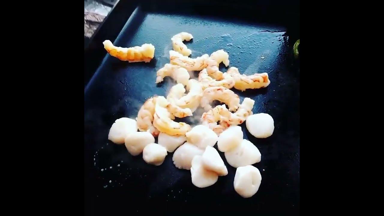 Shrimp and scallops on the Blackstone griddle. YouTube