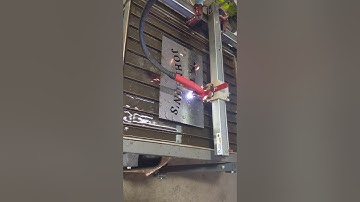 CNC plasma cutting table in action, first run.