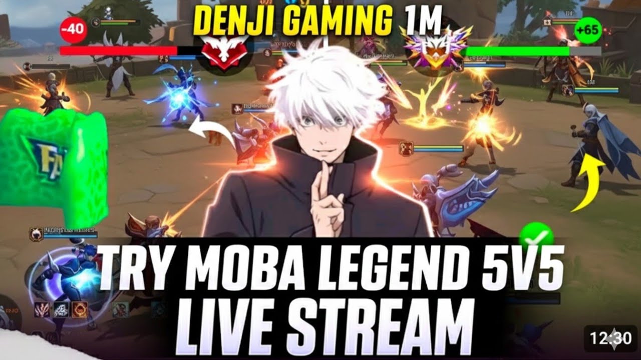DENJI  GAMING 1M IS LIVE STREAM TRY MOBA LAGEND 5V5 FULL SUPPORT KARO MUJHE GAUYES 