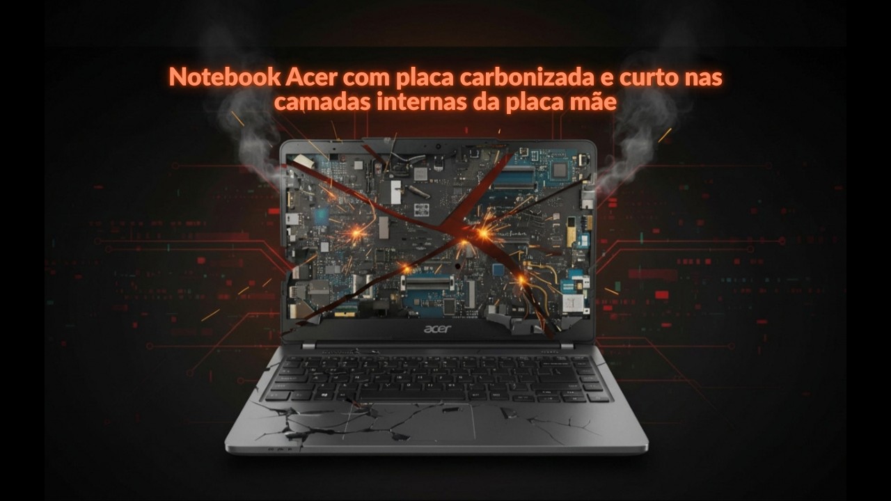 QUANDO O REPARO VAI ATÉ O LIMITE — NOTEBOOK ACER CARBONIZADO
