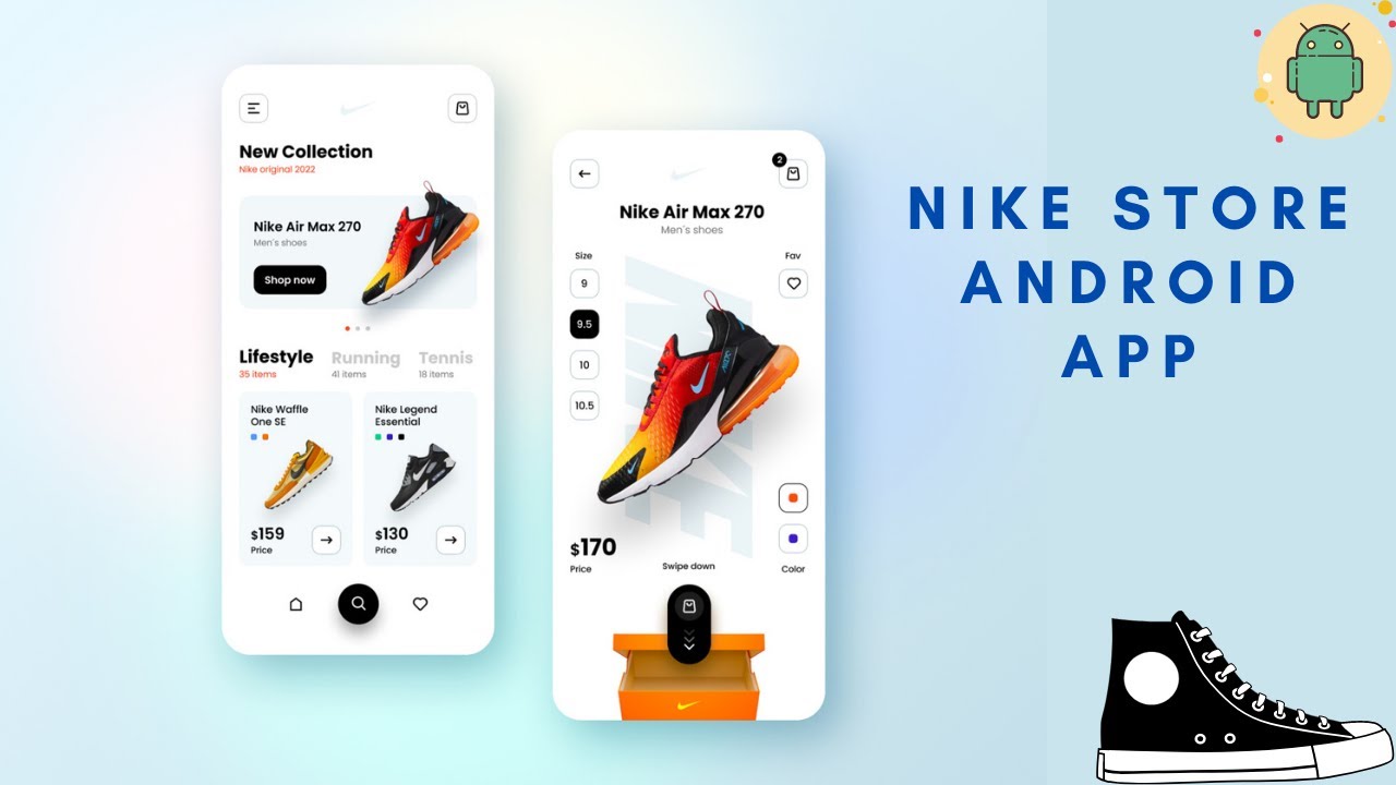 Nike Store | home screen Android Studio | Part 1 - YouTube