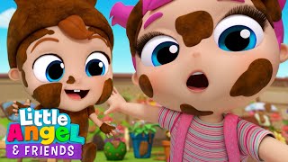 Fun in the Mud with Baby John and Princess Jill! | Little Angel And Friends Kid Songs