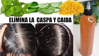 3 ingredientes para Quitar la caspa, detener la caida y hacer crecer el cabello. CABELLO SANO 🌿