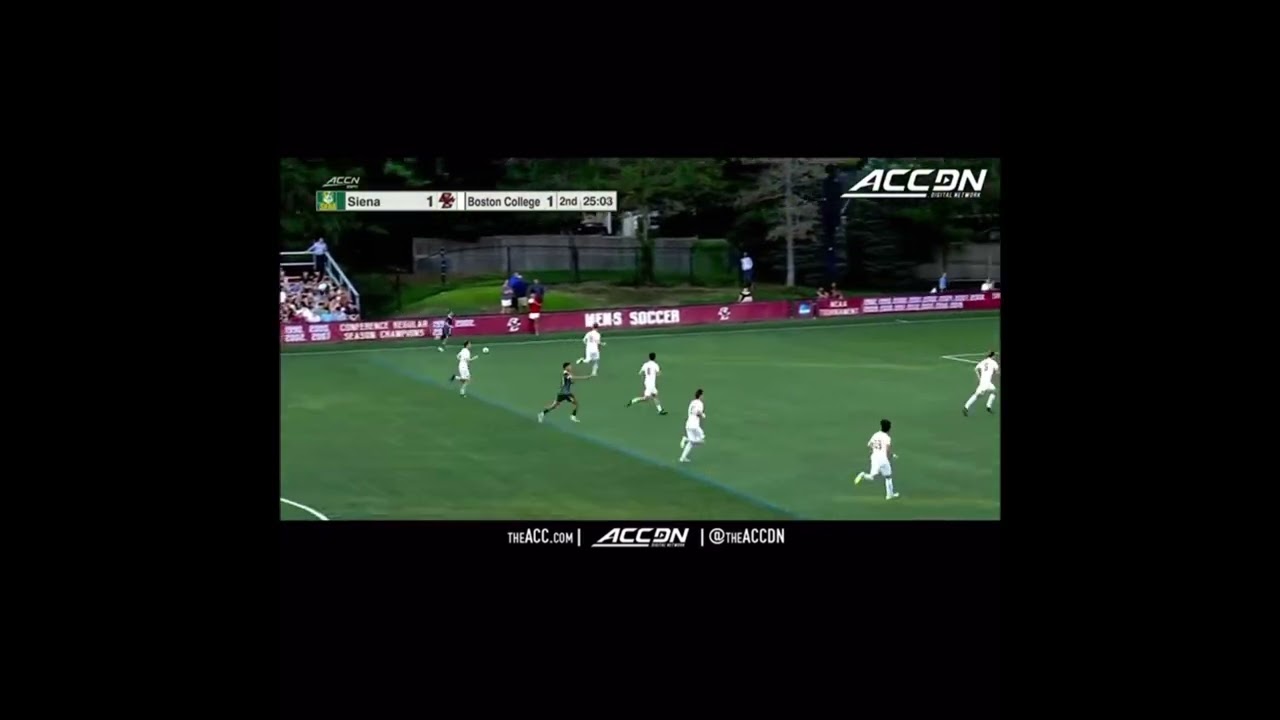 Lee Mara (3/22/05) credited with assist & scores for Siena vs Boston College