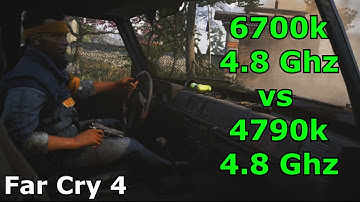 6700k vs 4790k Far Cry 4 ( both CPU´s @ 4.8 Ghz + Hyperthreading disabled )
