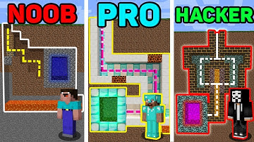 Minecraft NOOB vs PRO vs HACKER : SECRET UNDERGROUND PORTAL BATTLE CHALLENGE in minecraft Animation