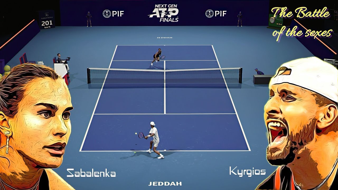 Kyrgios vs. Sabalenka | Battle of the sexes | Tiebreak+ gameplay single set [Legendary AI]