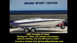 2007 Fountain 27 Fever with 496 HO 425hp and stainless headers, dyno session for new owner