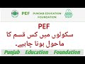 Which type of Environment should be in PEF Schools.