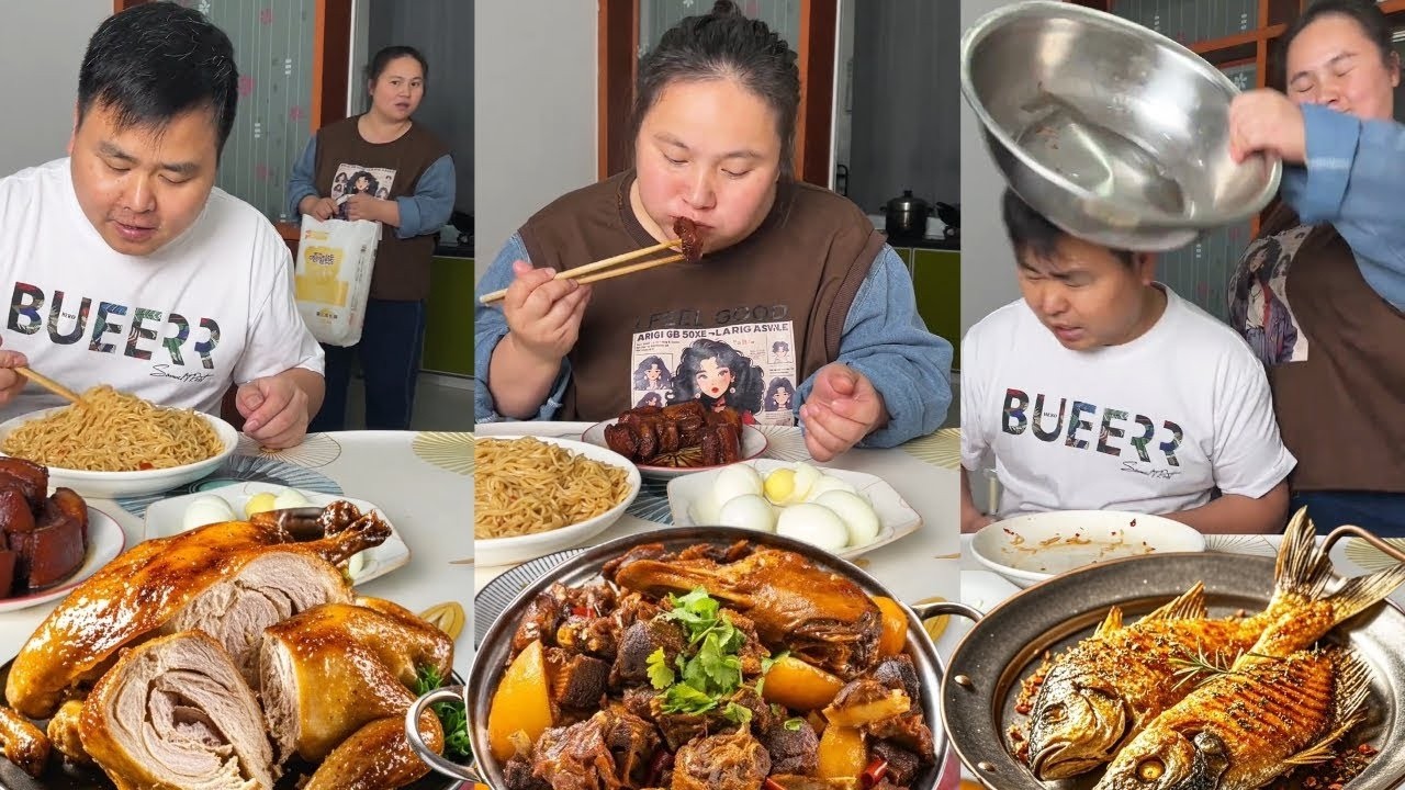 抠门老公想偷吃红烧肉？我抢先吃光，他当场气哭！【阿勇夫妇】