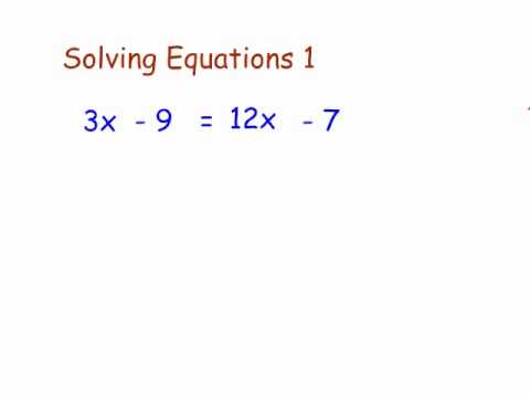 Solving Simple Equations 1 - YouTube