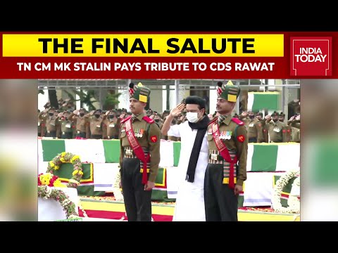 Wreath Laying Ceremony Of CDS Bipin Rawat, 12 Others At Wellington, MK Stalin Pays Floral Tribute