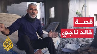 خاص للجزيرة - خالد ناجي يعود مع عائلته لمنزلهم المدمر في دير البلح وسط قطاع غزة