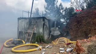 ALANYA'DA KORKUTAN YANGIN: İŞÇİ KONTEYNERİ ALEVLERE TESLİM OLDU!