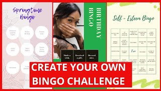 Create your own Bingo challenge post for INSTAGRAM