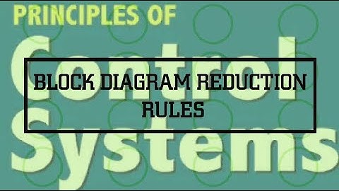 CONTROL SYSTEM - BLOCK DIAGRAM REDUCTION RULES - LECTURE 6