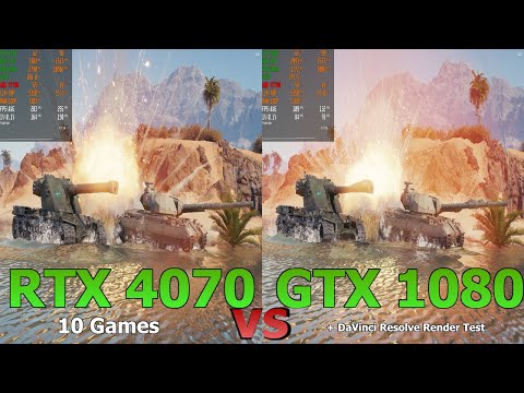 RTX 4070 vs GTX 1080 in 10 games + DaVinci Resolve Test | 1440p | R7 7700