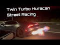 Twin turbo huracan vs twin turbo audi r8  c7 z06  epic street racing