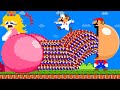 Dr mario and 999 tiny mario turn peach to giant butt  game animation