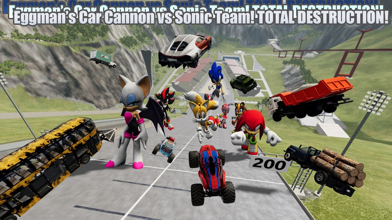 Eggman Launches CARS at Sonic, Tails, Knuckles & Shadow! Who Survives?!