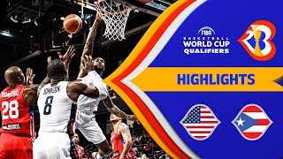 USA - Puerto Rico | Basketball Highlights - #FIBAWC 2023 Qualifiers