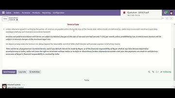 Quotation/Sale Order Template HTML Notes Odoo