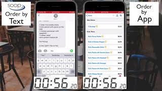 Celebrity Texting a Takeout or Delivery Order with SOOP vs. Menu Driven App Profile