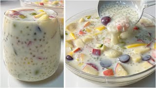 Easy Sago Dessert - Fruits Dessert Recipe Ramadan Special