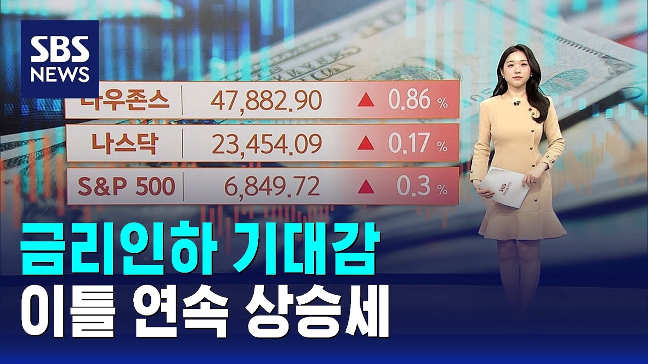 금리인하 기대감…이틀 연속 상승세 / SBS / 뉴욕증시