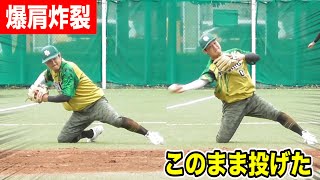 トクサンの爆肩炸裂！試合で片ひざ送球…もはやメジャー。