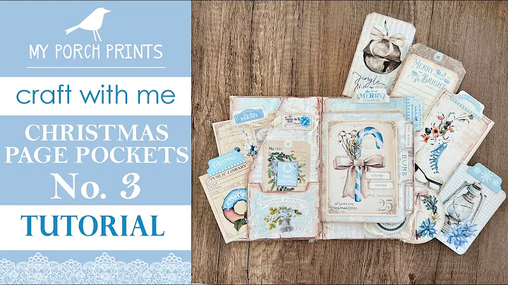 CHRISTMAS PAGE POCKETS No. 3 | Craft With Me!🎄 | Blue Folio | My Porch Prints Junk Journal Tutorials