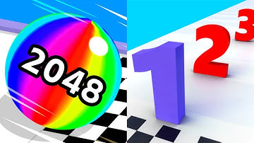 Ball Run 2048 vs Number Run & Merge Master Game All Levels Gameplay Android, iOS