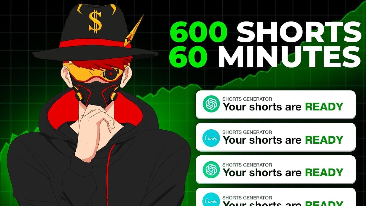 How I Made 593 YouTube Shorts in Just 60 MINUTES for a Faceless YouTube ...