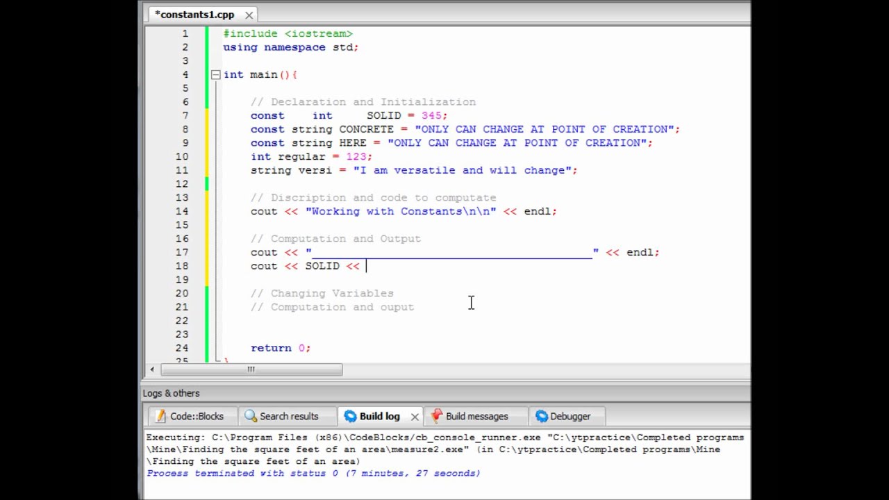 C++ programming tutorial for beginners 19 Constants | Computer Science ...