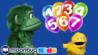 Number Song 10 Balloons | Learn | Cartoons for Kids | ABC 123 Moonbug Kids | Learning ABC s & 123 s