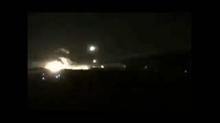 Air disaster Fokker 100 crash in Tehran-Mehrabad Airport Iran