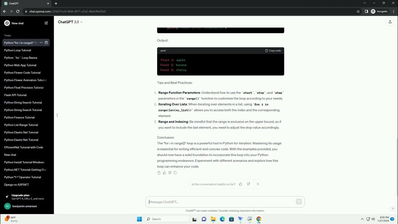 python for i in range example - YouTube
