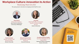 Workplace Culture: Innovation to Action Speaker Series - Managing Mental Health at Work