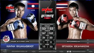 Kunpan Laos Vs Thai Detchudom, Maxmuay Thai, 22April2018 Khmerboxing Highlights