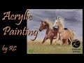 Acrylic Painting on Canvas - Wild Horses - Art by RC