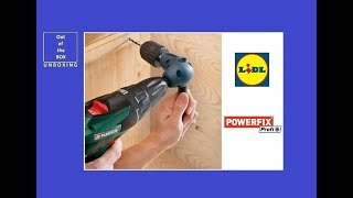 Powerfix Right Angle Drill Attachment Z30825 UNBOXING (Lidl 0.8-10mm 90° angle, max 500 RPM)