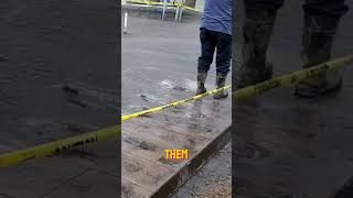1,000 square feet of fresh concrete, stamped to look exactly like rustic barn wood. #shorts