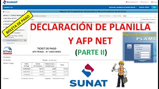 DECLARACION DE PLANILLA Y AFPNET (PARTE-II)