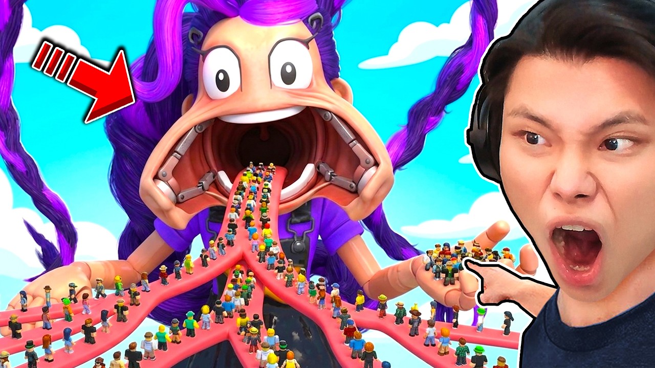 [ROBLOX] JayGray 100 Người Đi Vào Bụng Poppy Playtime Chapter 5😜💜Thử Thách Obby Lily vs Prototype