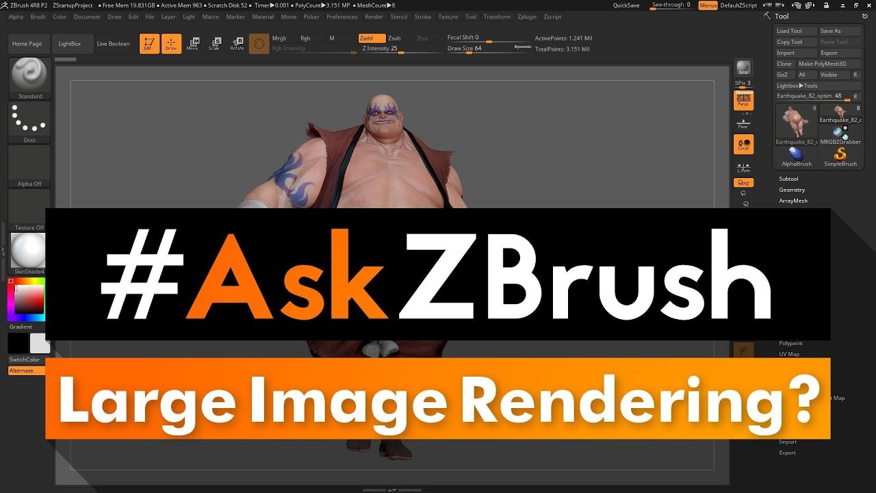 digital marketing #AskZBrush: “How can I get the largest render possible out of ZBrush for 300ppi printing?”